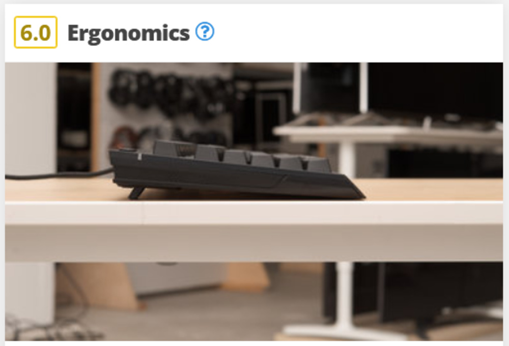 The new ergonomics score for the HyperX Alloy Core RGB