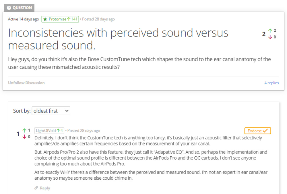 User posts about inconsistencies with perceived sound vs measured sound